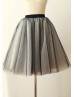 Black Tulle Ivory Lining Knee Length Skirt